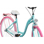 Dámsky retro bicykel 26" Lavida 3-prevodový rám 17,5" Modrý, ružové kolesá